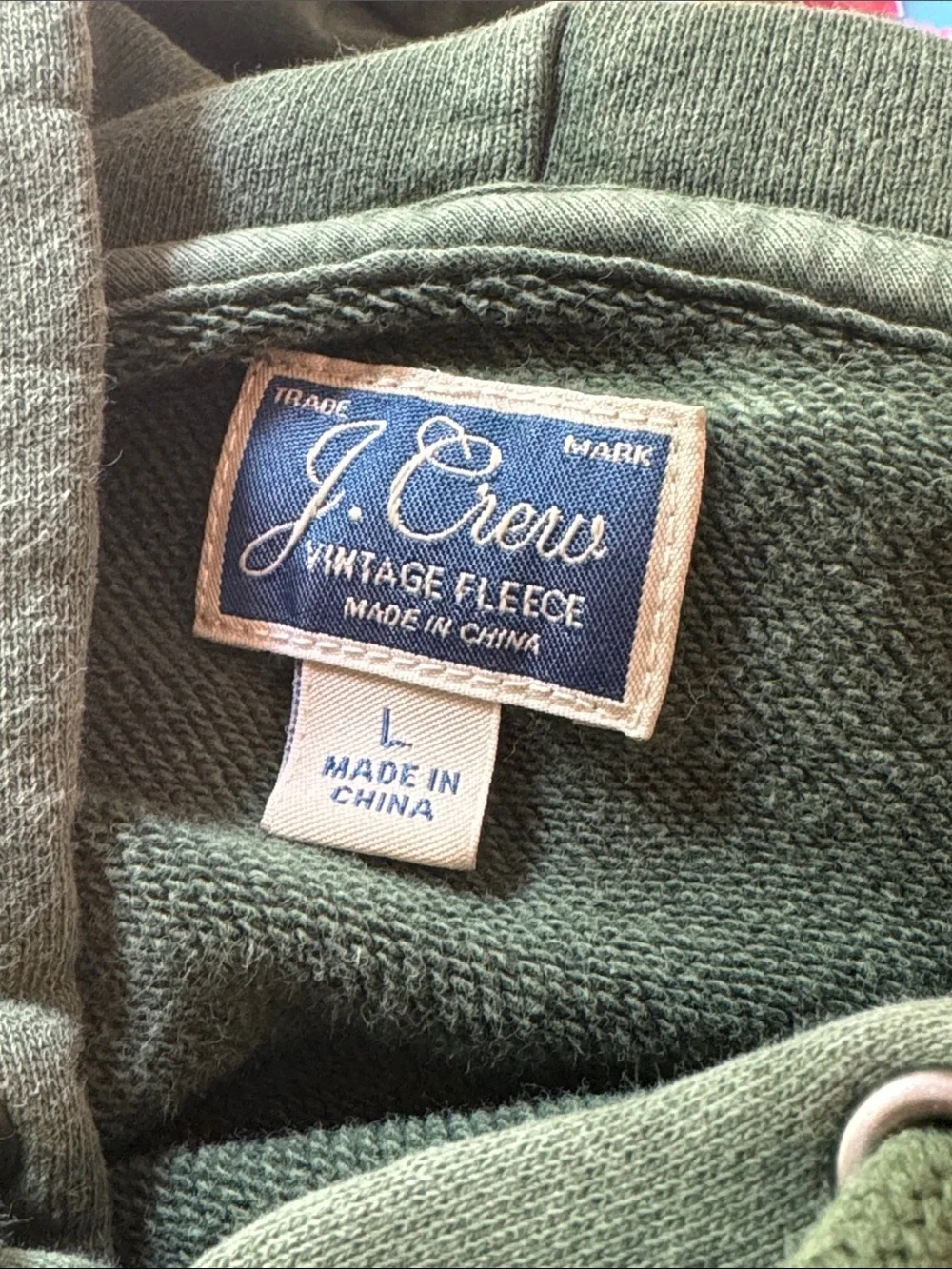 J. Crew  Vintage Green Hoodie Size L